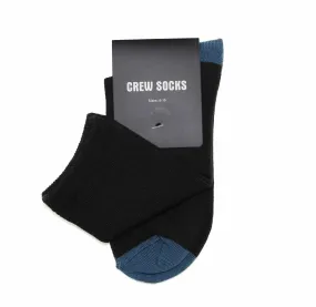 1 x Mens Black & Peacock Blue Crew Sock