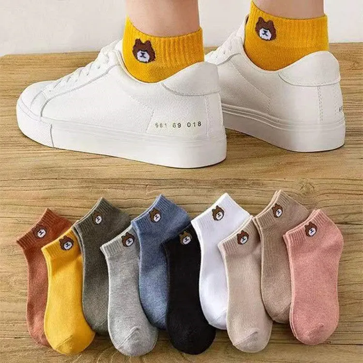 10 Pairs Women's Colourful Cotton Short Ankle Socks Bundle