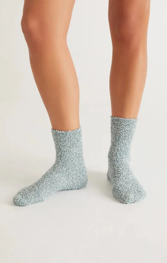 2-Pack Floral Plush Socks in Washed Pine