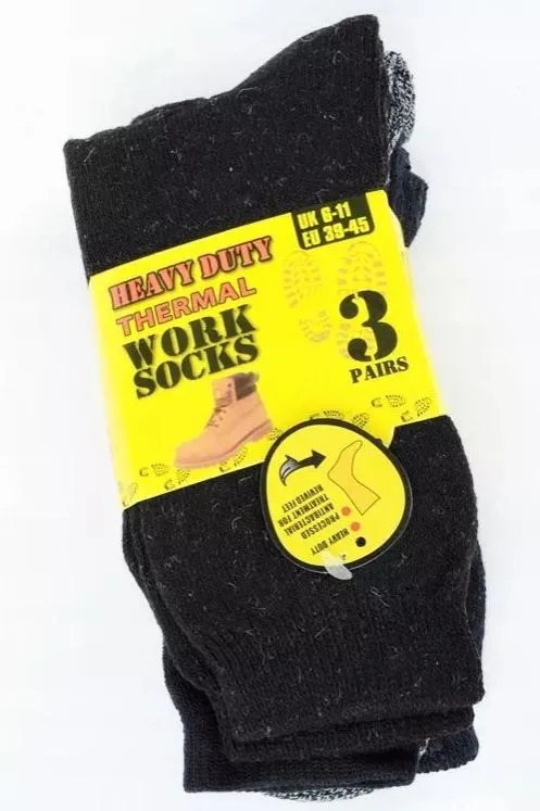 300 Pairs Bulk Pack - Heavy Duty Thermal Cotton Crew Work Socks for Men - Ideal for Resale