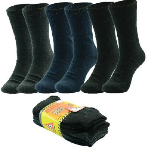 300 Pairs Bulk Pack - Heavy Duty Thermal Cotton Crew Work Socks for Men - Ideal for Resale