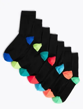 7pk Cotton Heel & Toe Socks