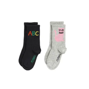 ABC 2 Pack Socks by Mini Rodini