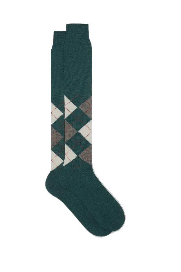 Argyle Italian Wool Blend Socks