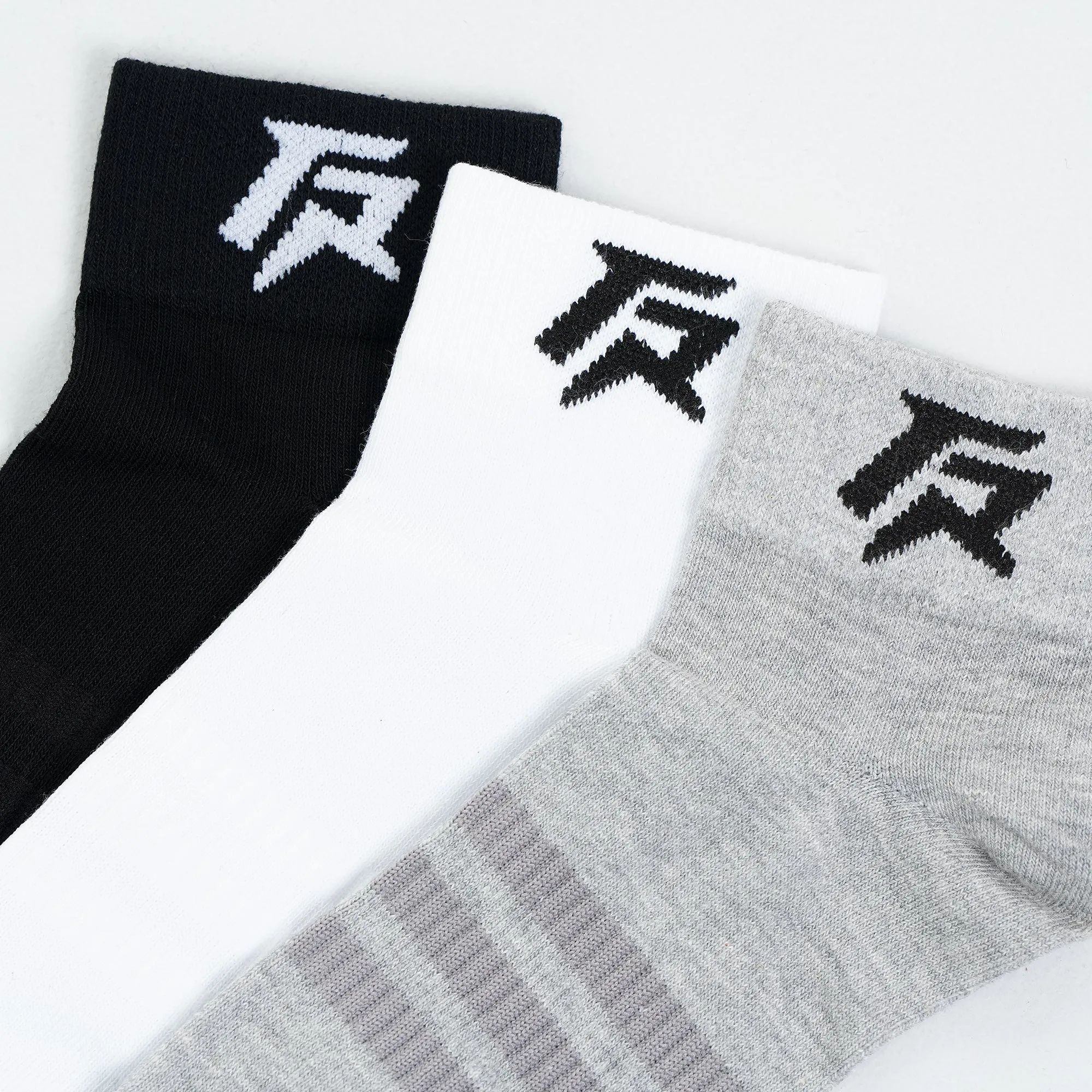 Armour Quarter Socks 3pcs (Black   Grey   White)