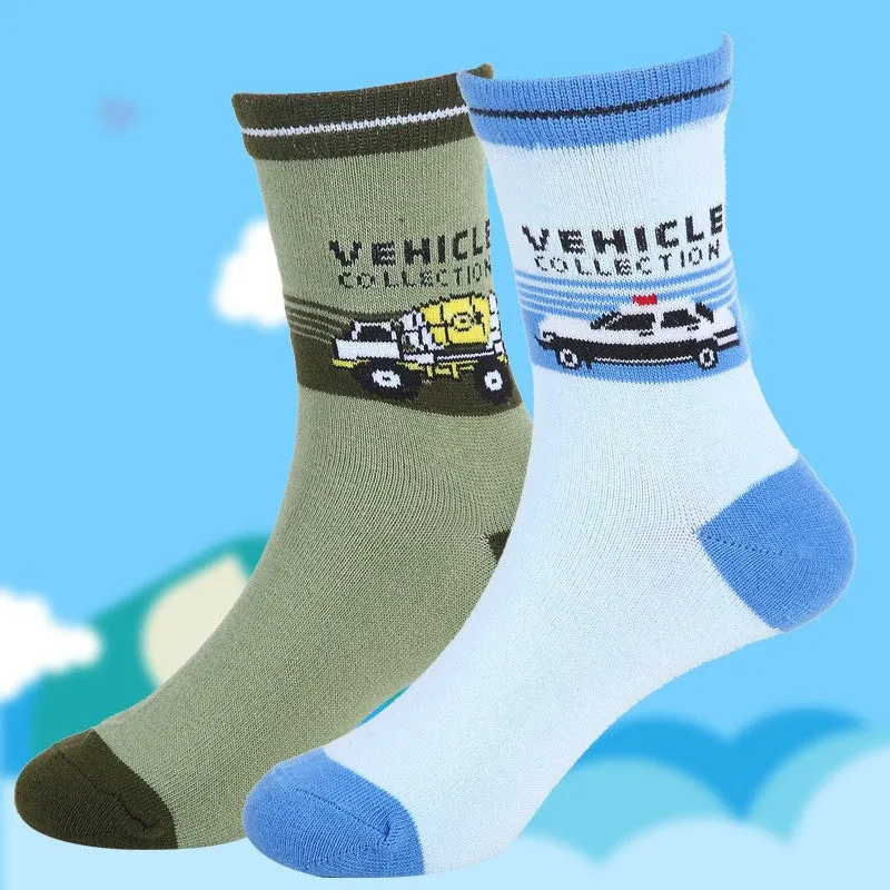 autumn kids socks cotton cartoon car children socks for boys