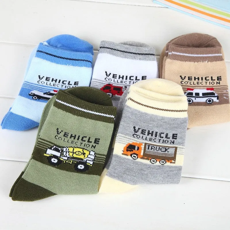 autumn kids socks cotton cartoon car children socks for boys