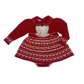 AW Rahigo Girls Red Bow Knitted Dress