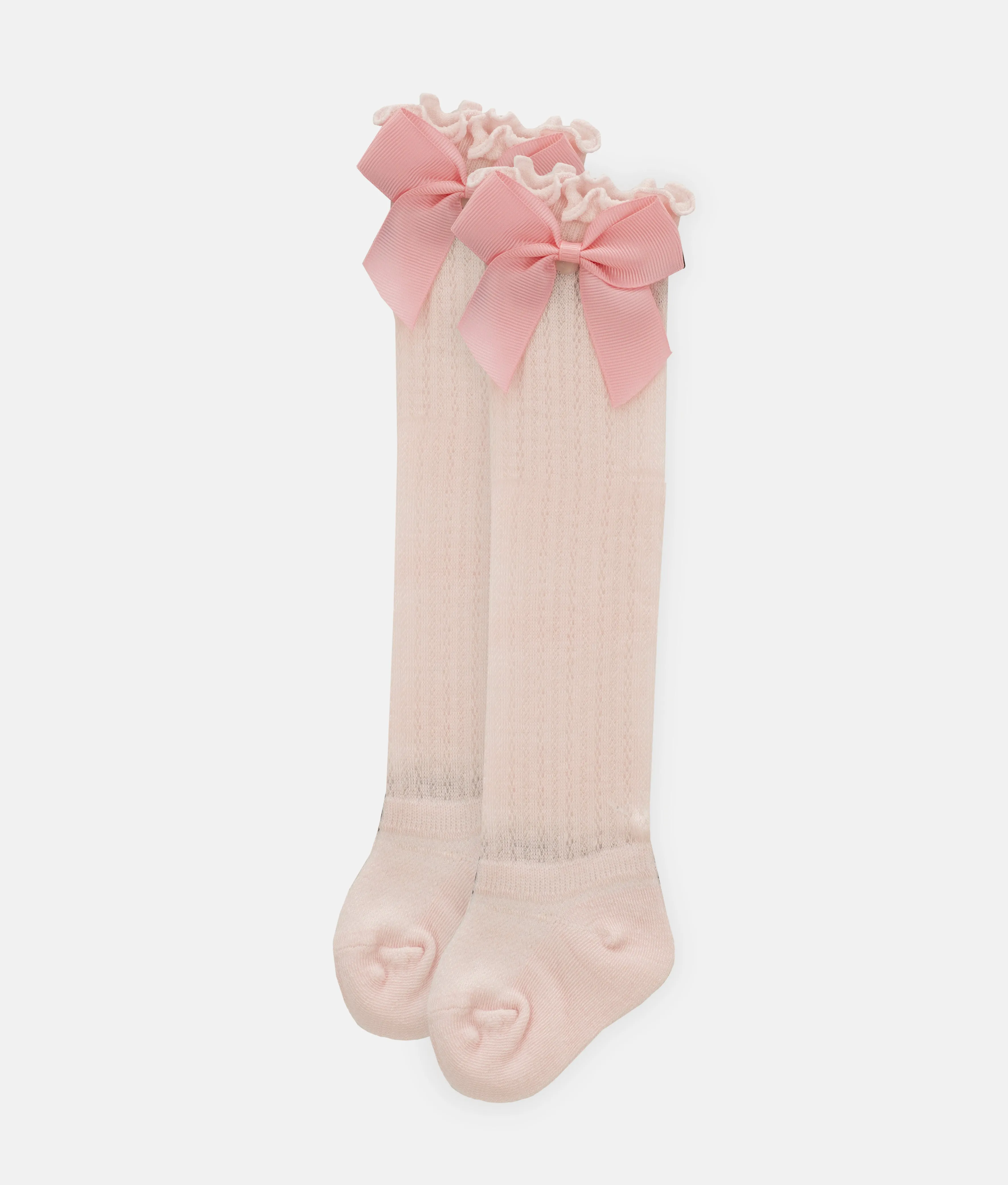 Baby Girls Knee High Socks with Bow - 0-3Months