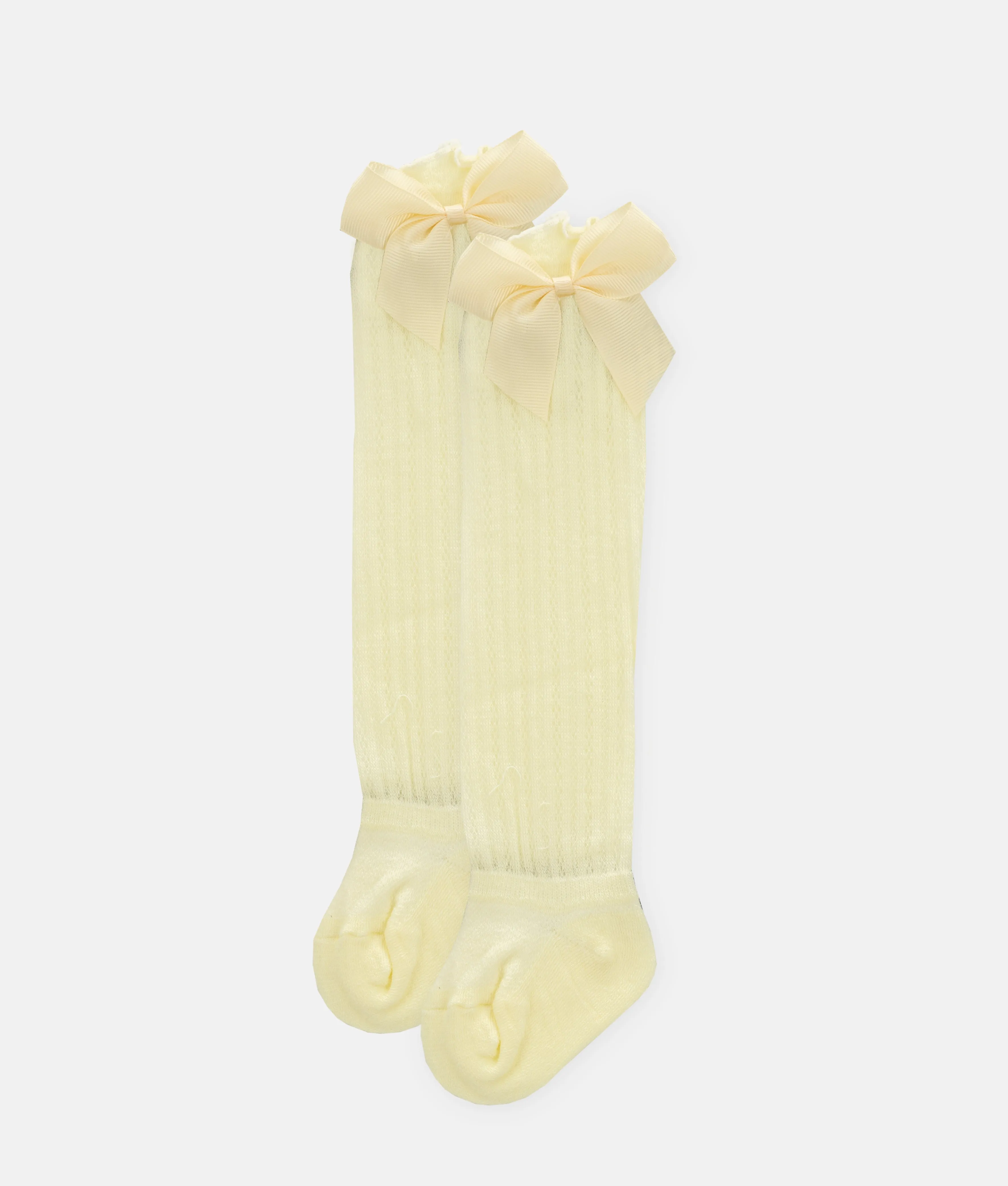 Baby Girls Knee High Socks with Bow - 0-3Months