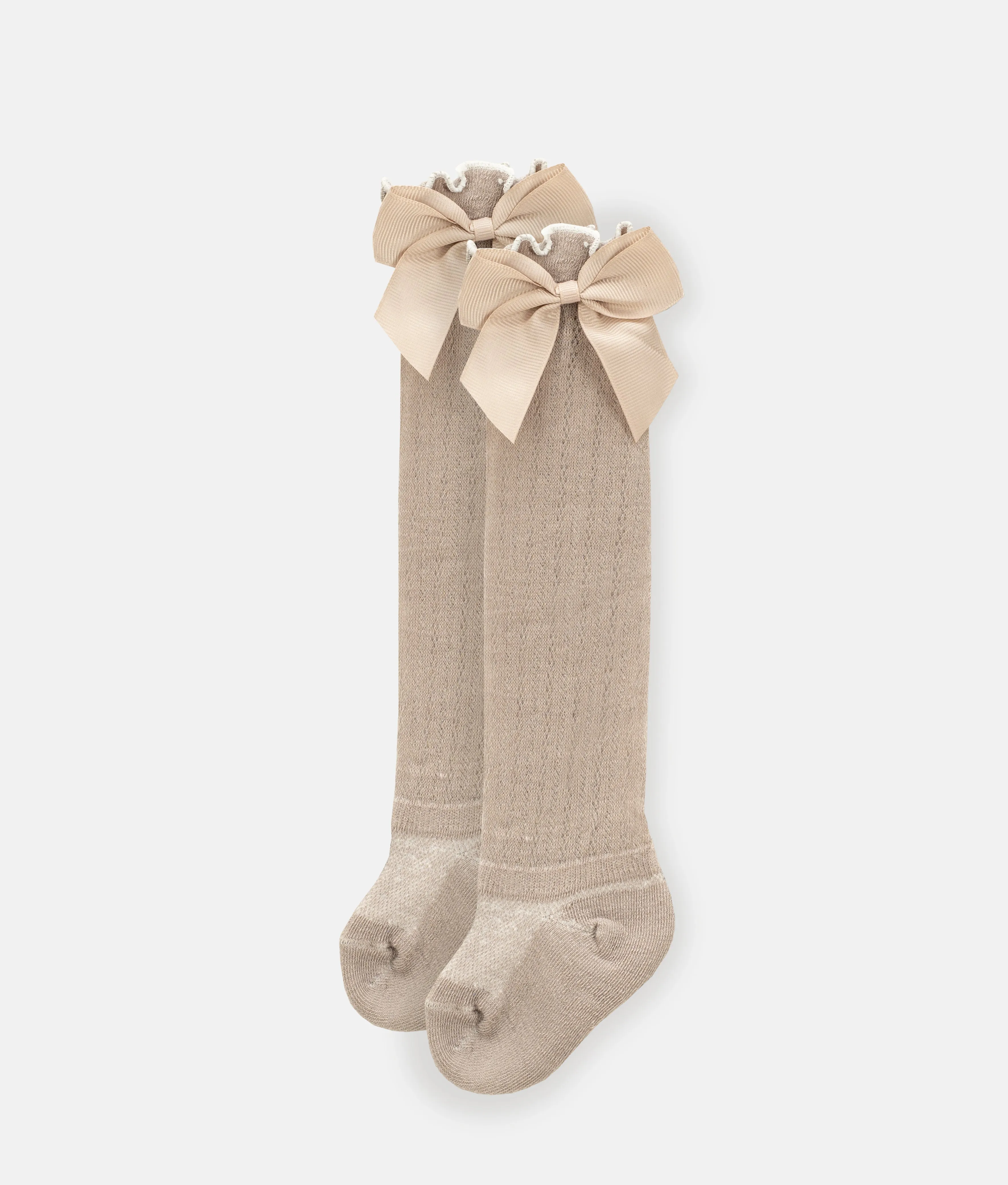 Baby Girls Knee High Socks with Bow - 0-3Months