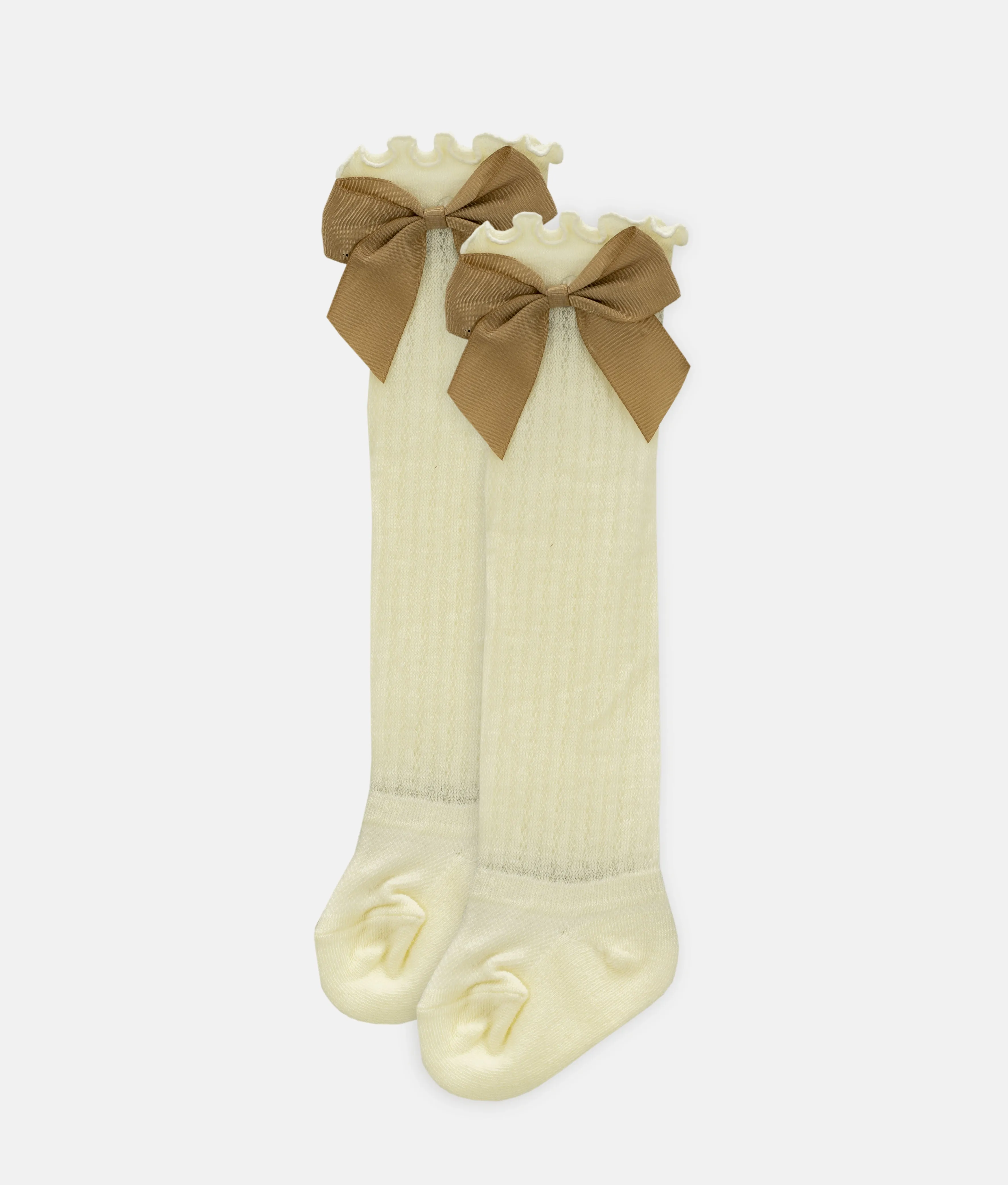 Baby Girls Knee High Socks with Bow - 0-3Months