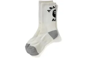 BAPE COLLEGE SOCKS WHITE