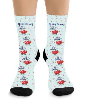 Be Mine Hearts - Custom Name Socks