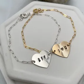 BFF Heart ID Bracelet