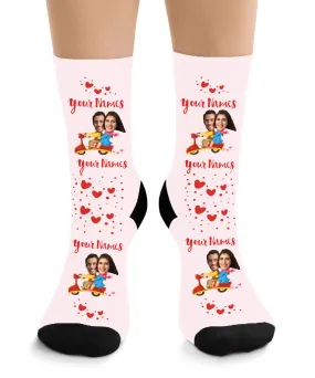 Biker Lovers - Couple Face Socks