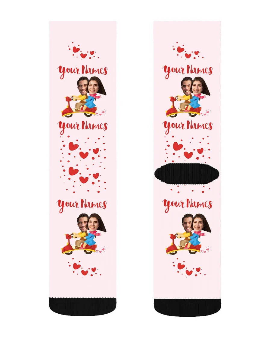 Biker Lovers - Couple Face Socks