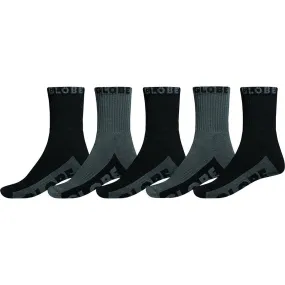 Black/Grey Crew Sock 5 Pack