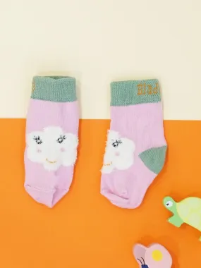 Blade and Rose Flower Face Cotton Socks 花花臉全棉嬰兒襪