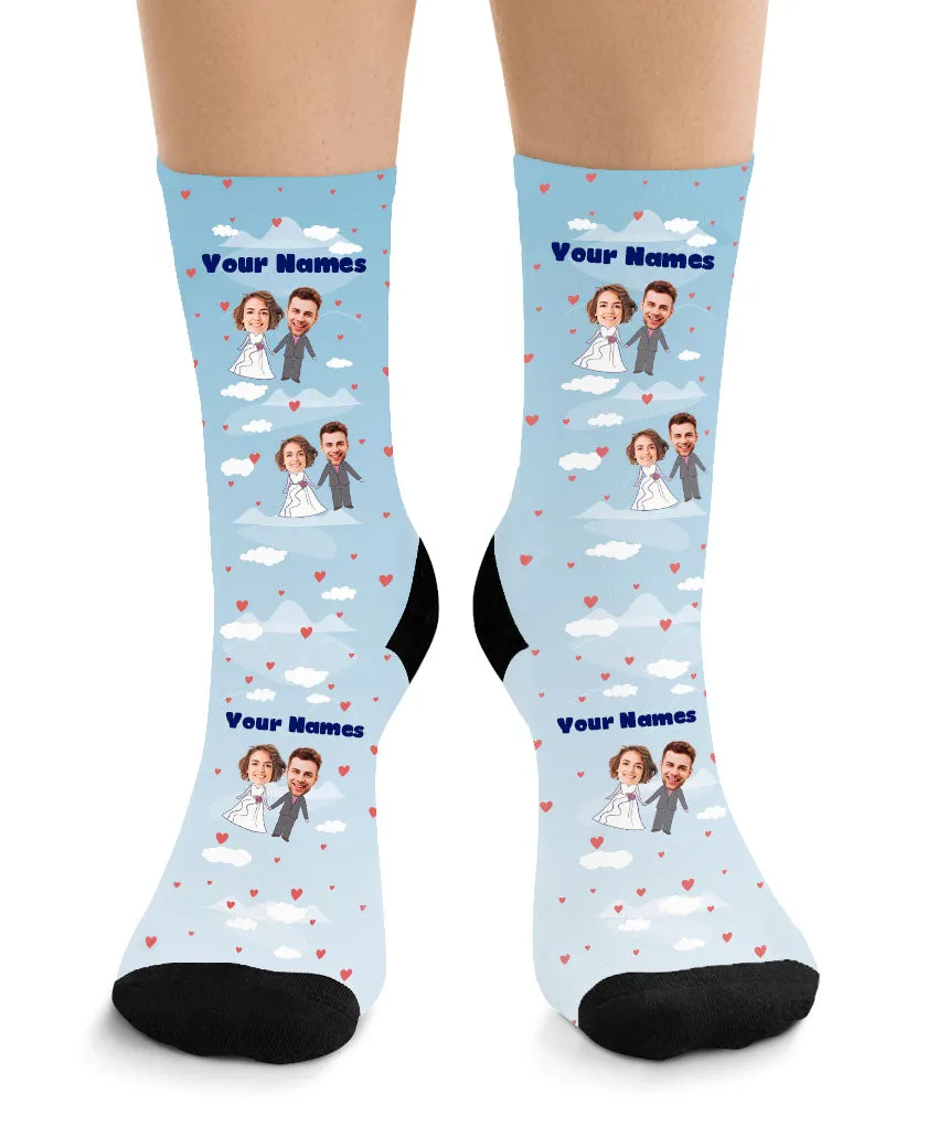 Bride & Groom - Couple Face Socks