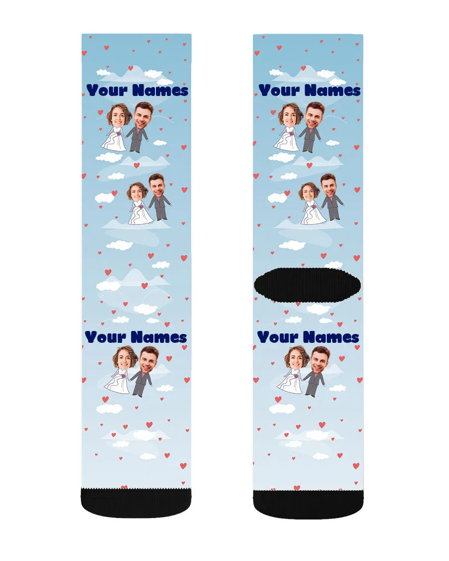 Bride & Groom - Couple Face Socks