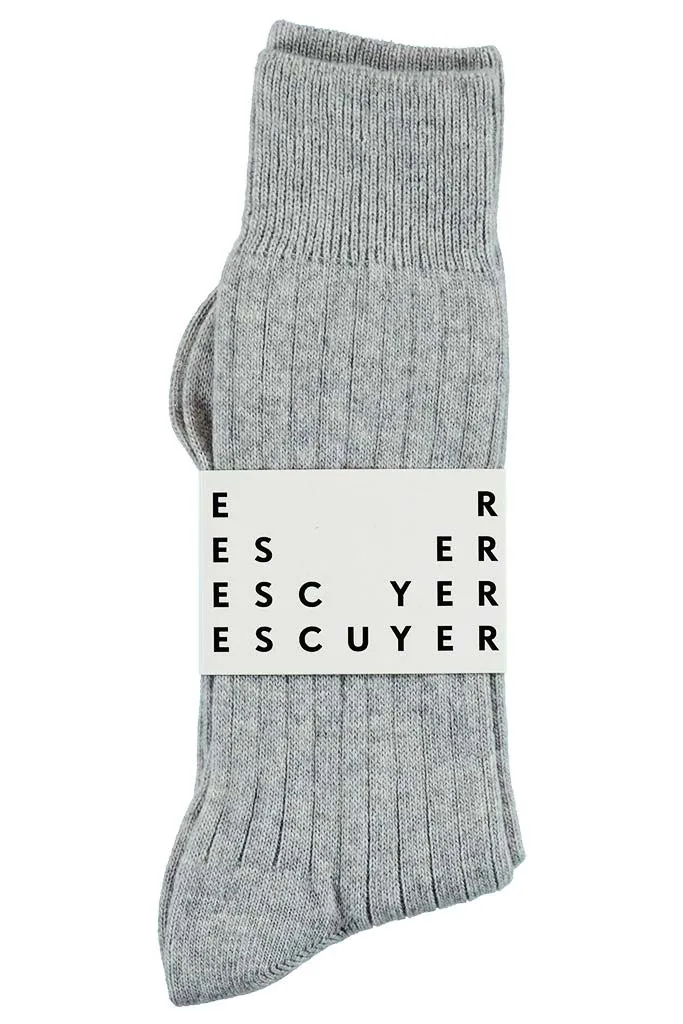 Cashmere Socks Light Grey - Escuyer