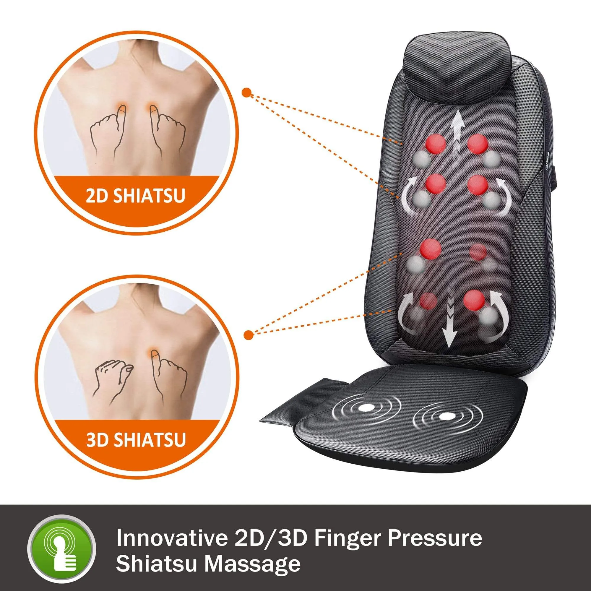 Certified Refurbished - 3D/2D Shiatsu Back Massage Chair Pad - 269