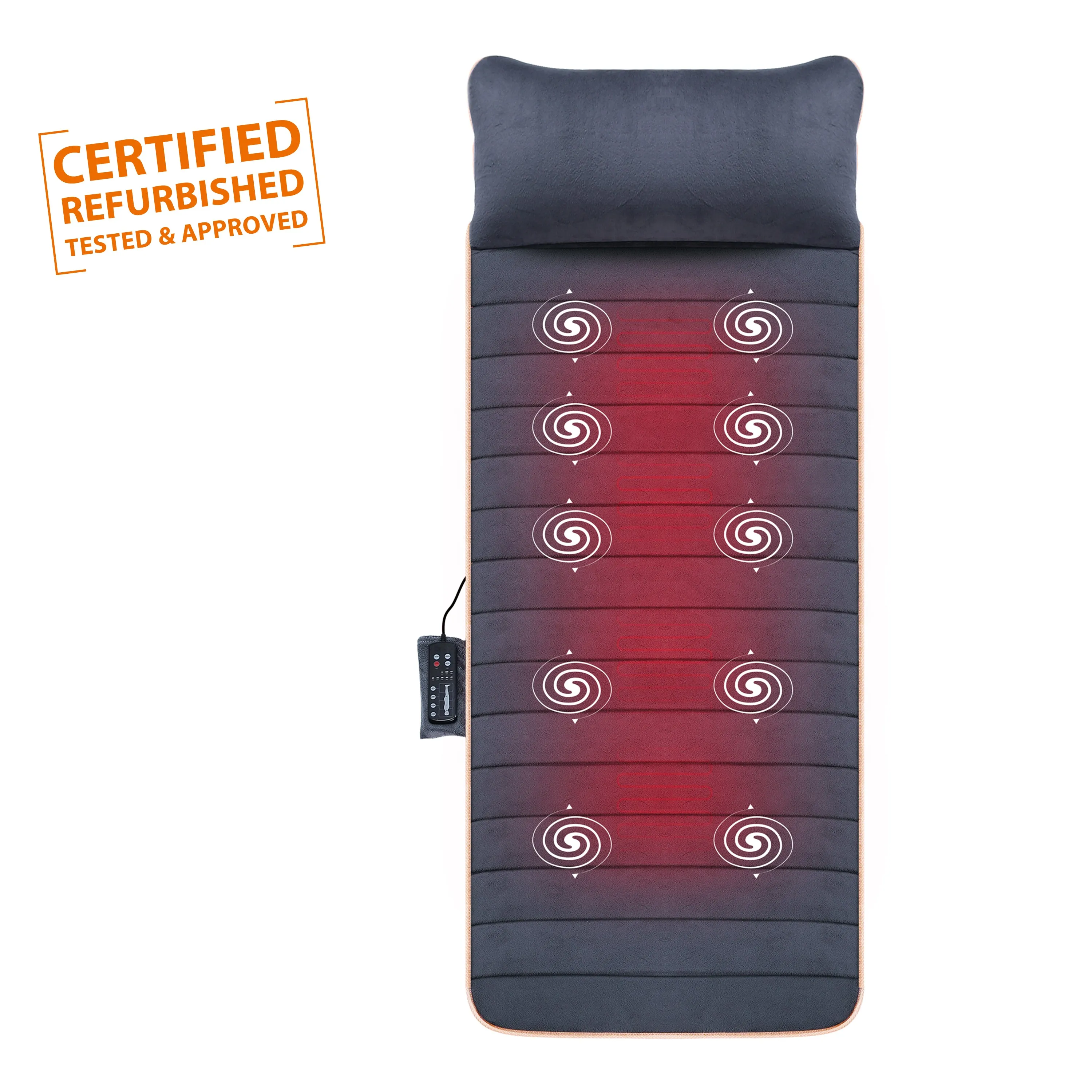 Certified Refurbished - Massage Mat with 10 Vibrating Motors and 4 Therapy Heating pad -363