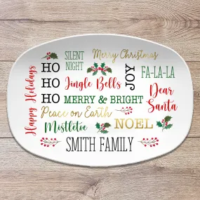 Christmas Text Personalized Platter