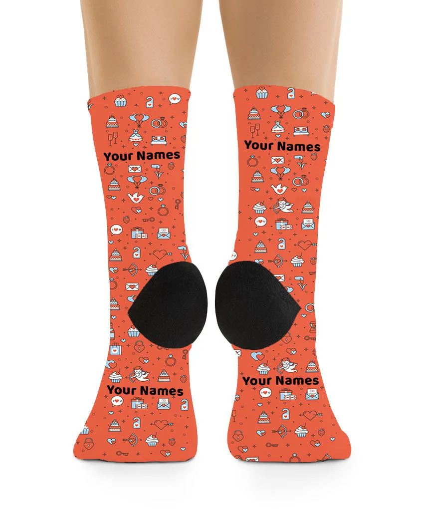 Cute Emojis - Custom Name Socks