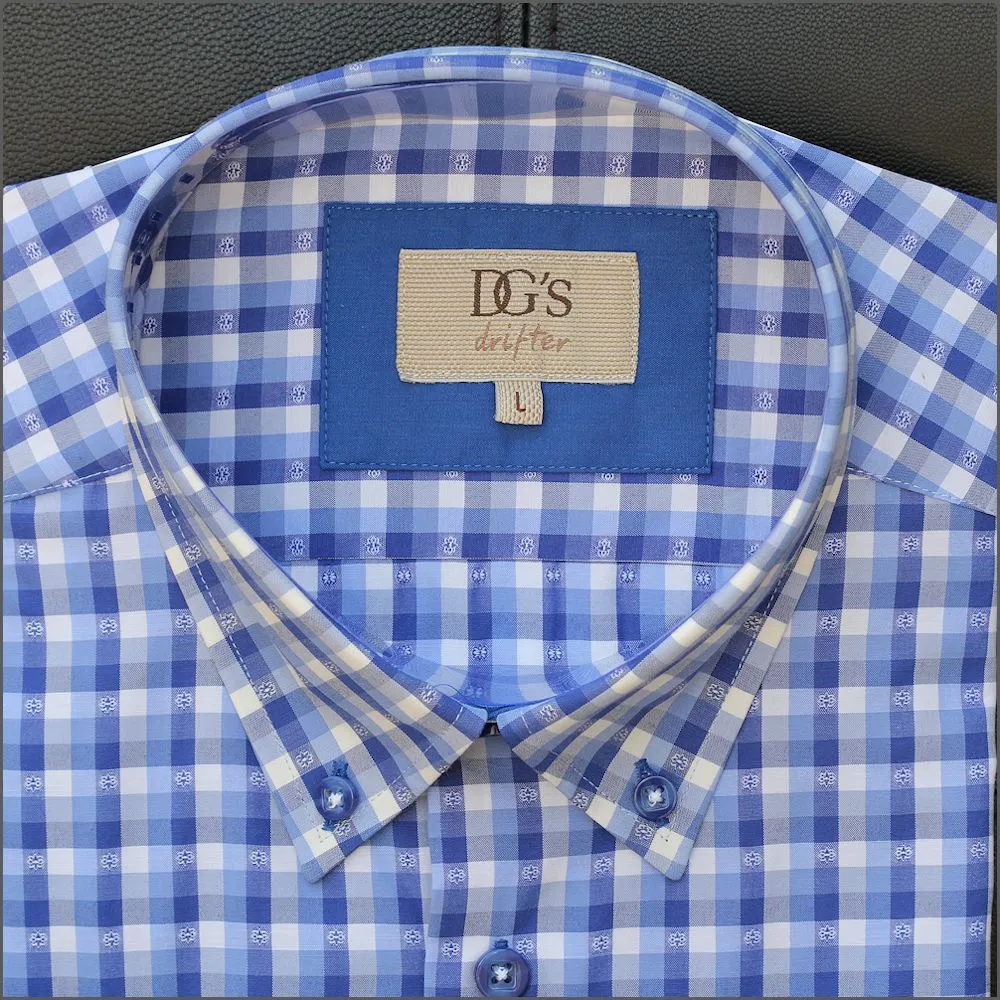 Drifter Ivano Blue/White Check Short Sleeve Shirt 