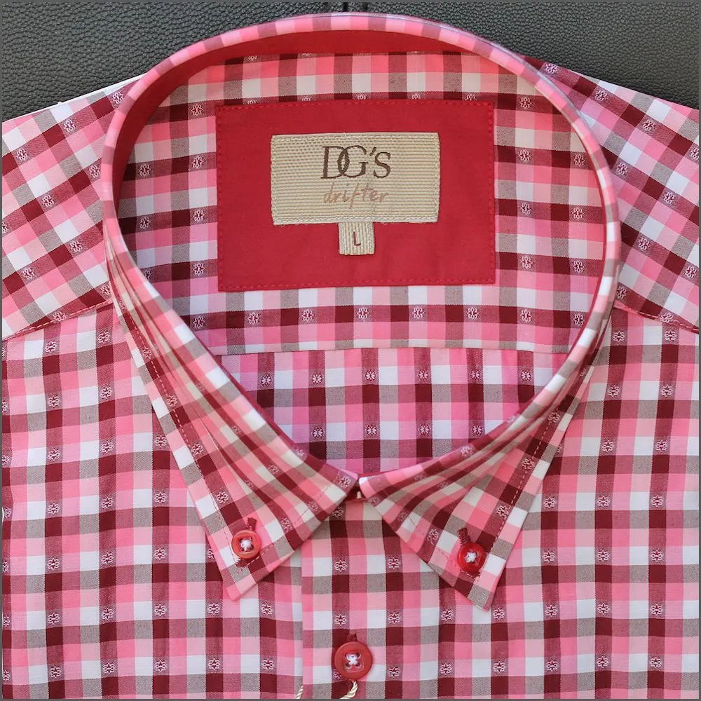 Drifter Ivano Red/White Check Short Sleeve Shirt 