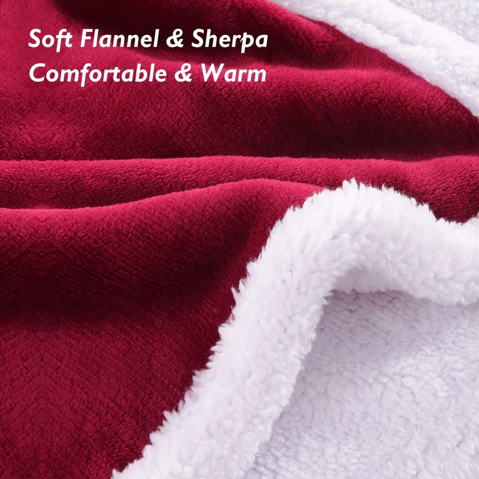 Electric Blanket Heated Throw Flannel & Sherpa Fast Heating Blanket 50 x 60, ETL Certification with 4 Heating Levels & 3 Hours Auto-Off Timing Settings, Home Use & Machine Washable