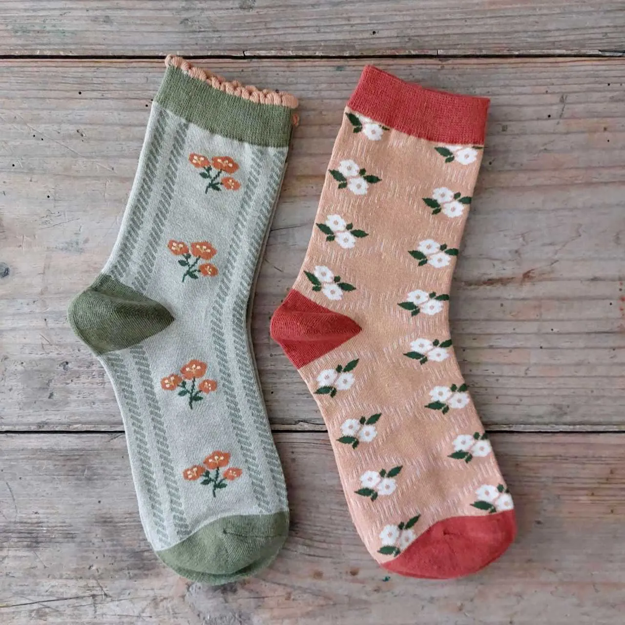 Floral Cotton Socks