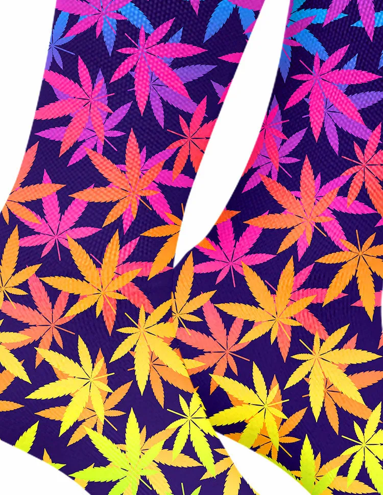 Flourescent Flowers WEED SOCKS (UV REACTIVE)