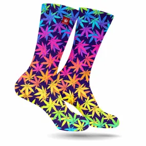 Flourescent Flowers WEED SOCKS (UV REACTIVE)