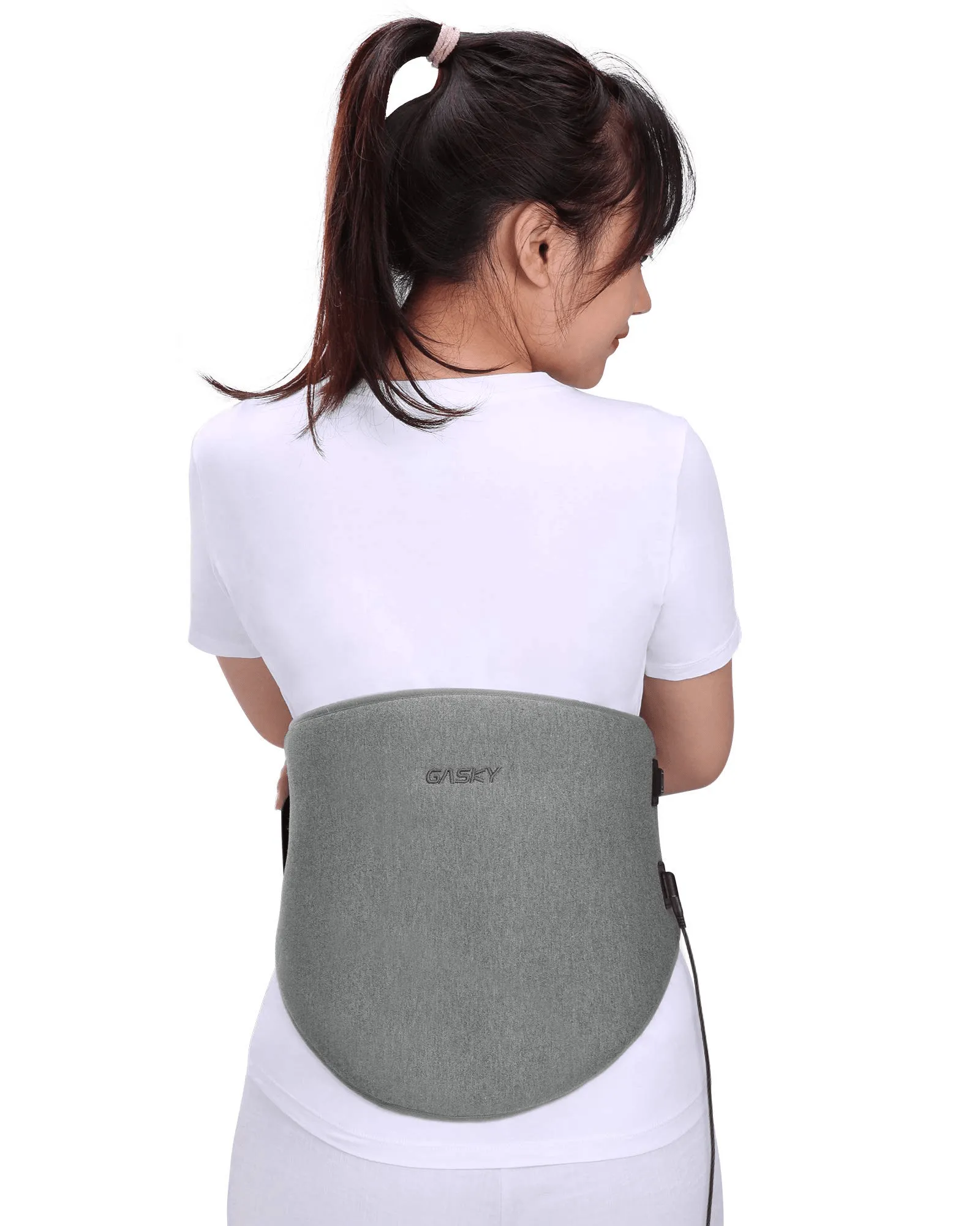 Gasky Electric Heating Pad for Lower Back & Shoulder & Abdomen, Large Waist Wrap Belt with Adjustable Flexible Straps, Portable Heating Pad Wraps 3 Heat Settings & 2 Hours Auto Off, Washable, 32 x 54 cm