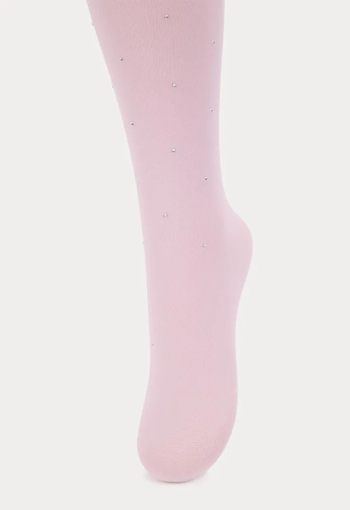 Girls Tights With Diamante Detailing