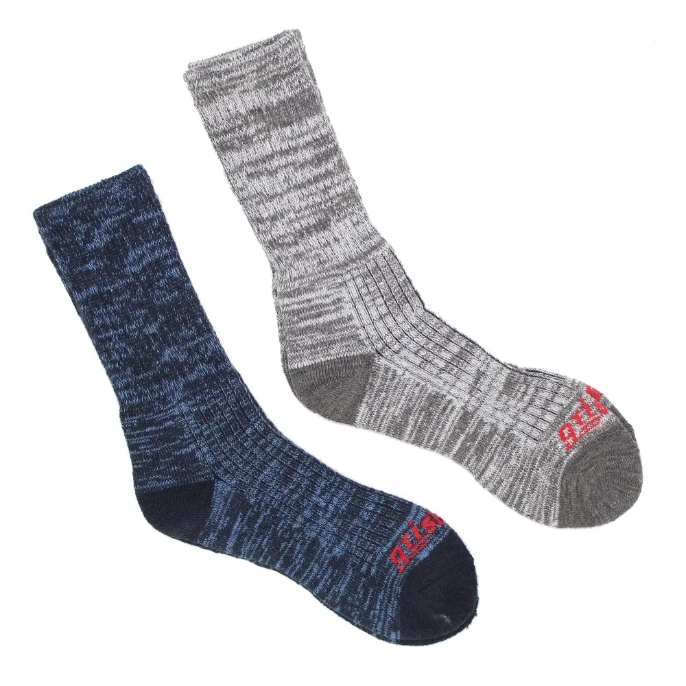 Grisport Mens Ladies Socks 2 Pack Work Boot Wellington Sock Navy Grey 6-12