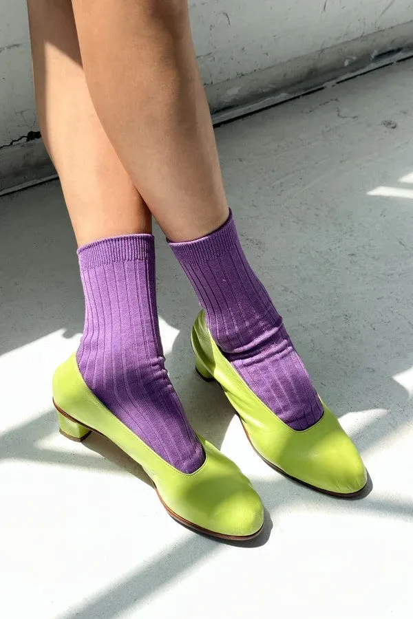 Her Socks in Violet