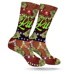 HI I'M LIT UGLY WEED SOCKS