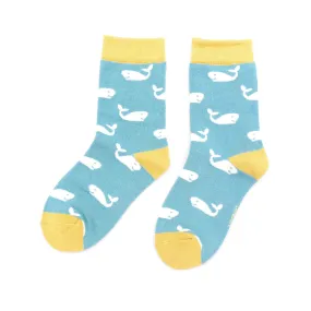 Kids Socks - Duck Egg Whales