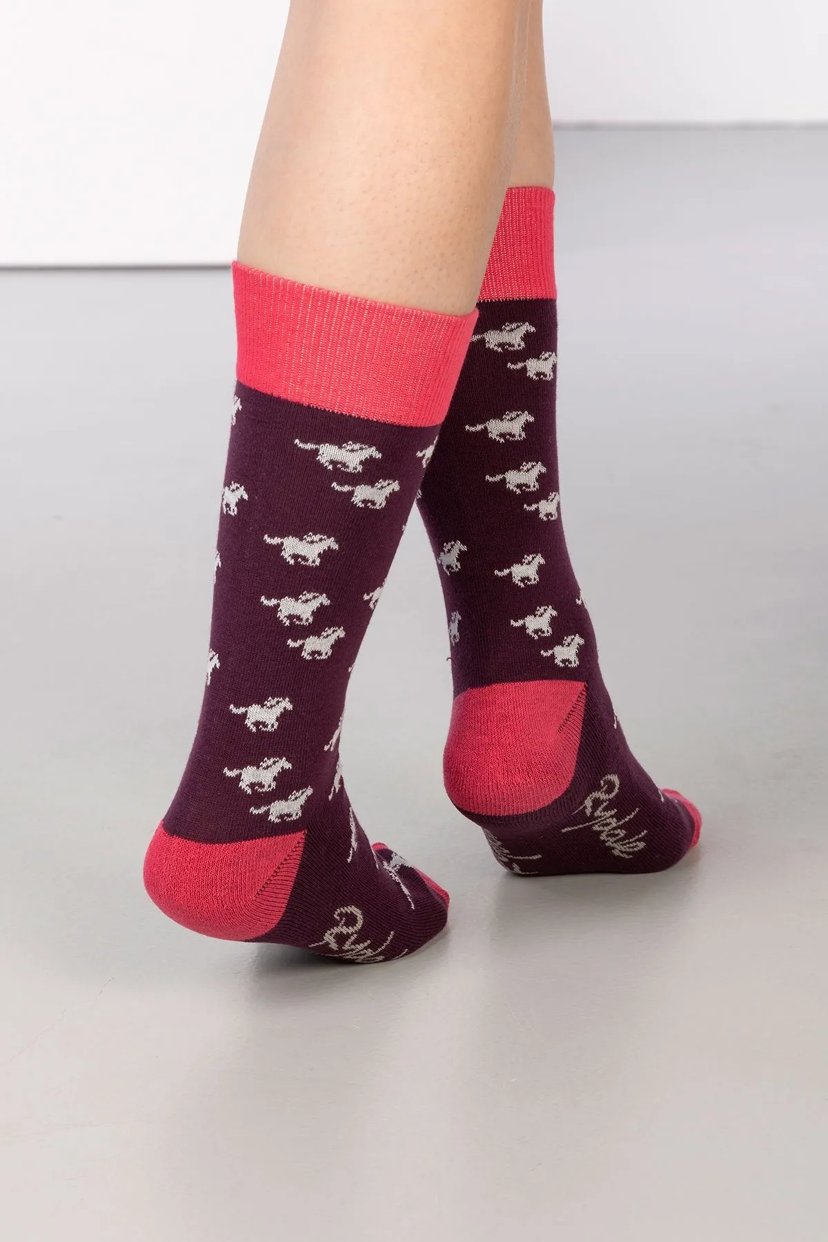 Ladies Galloping Horse Ankle Socks