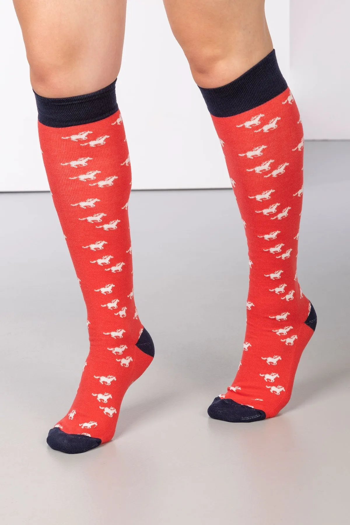 Ladies Galloping Horse Knee Length Socks