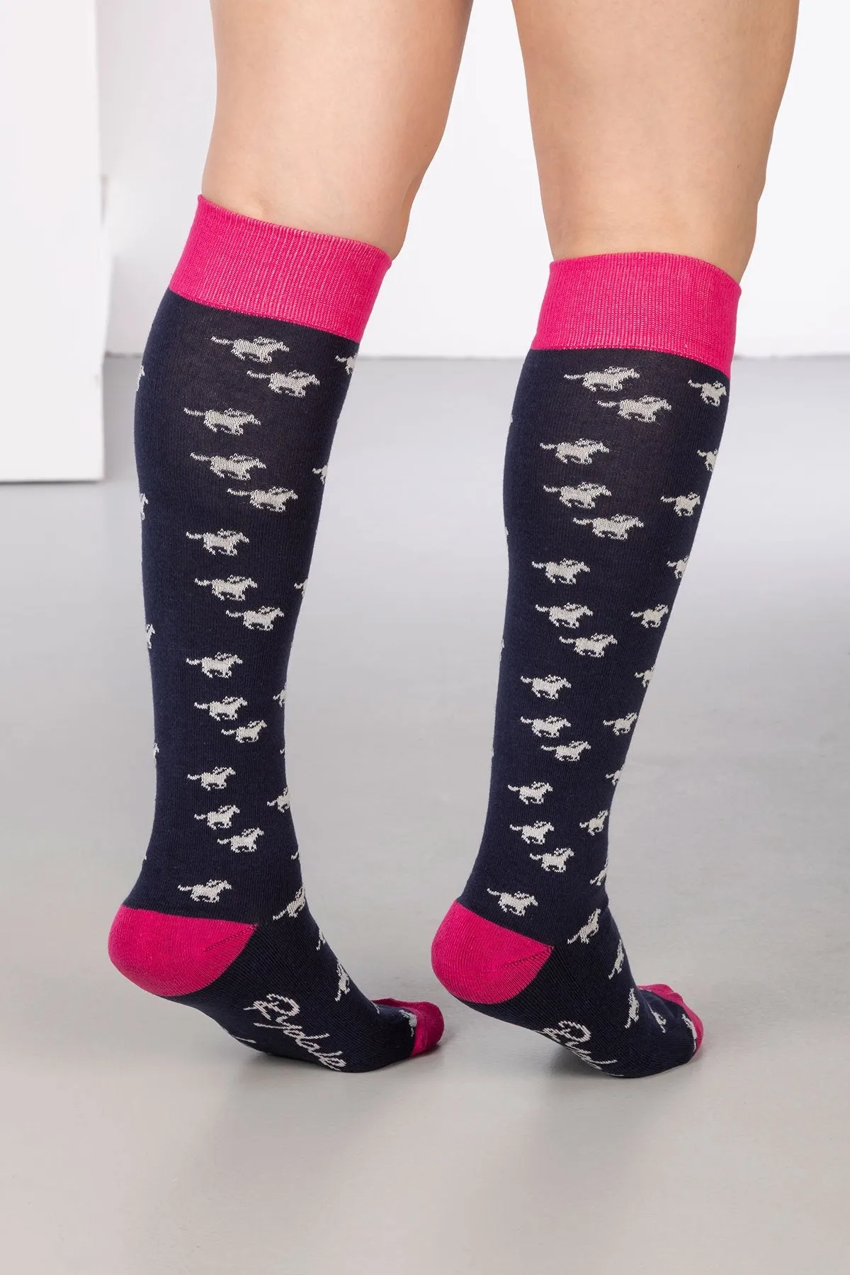 Ladies Galloping Horse Knee Length Socks