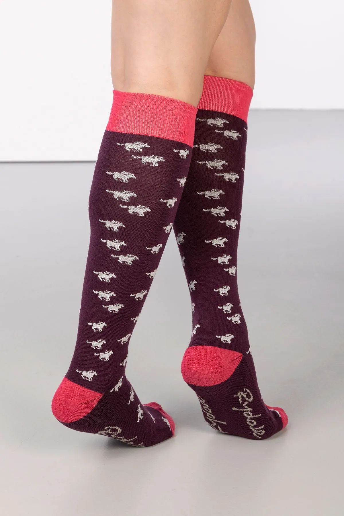 Ladies Galloping Horse Knee Length Socks