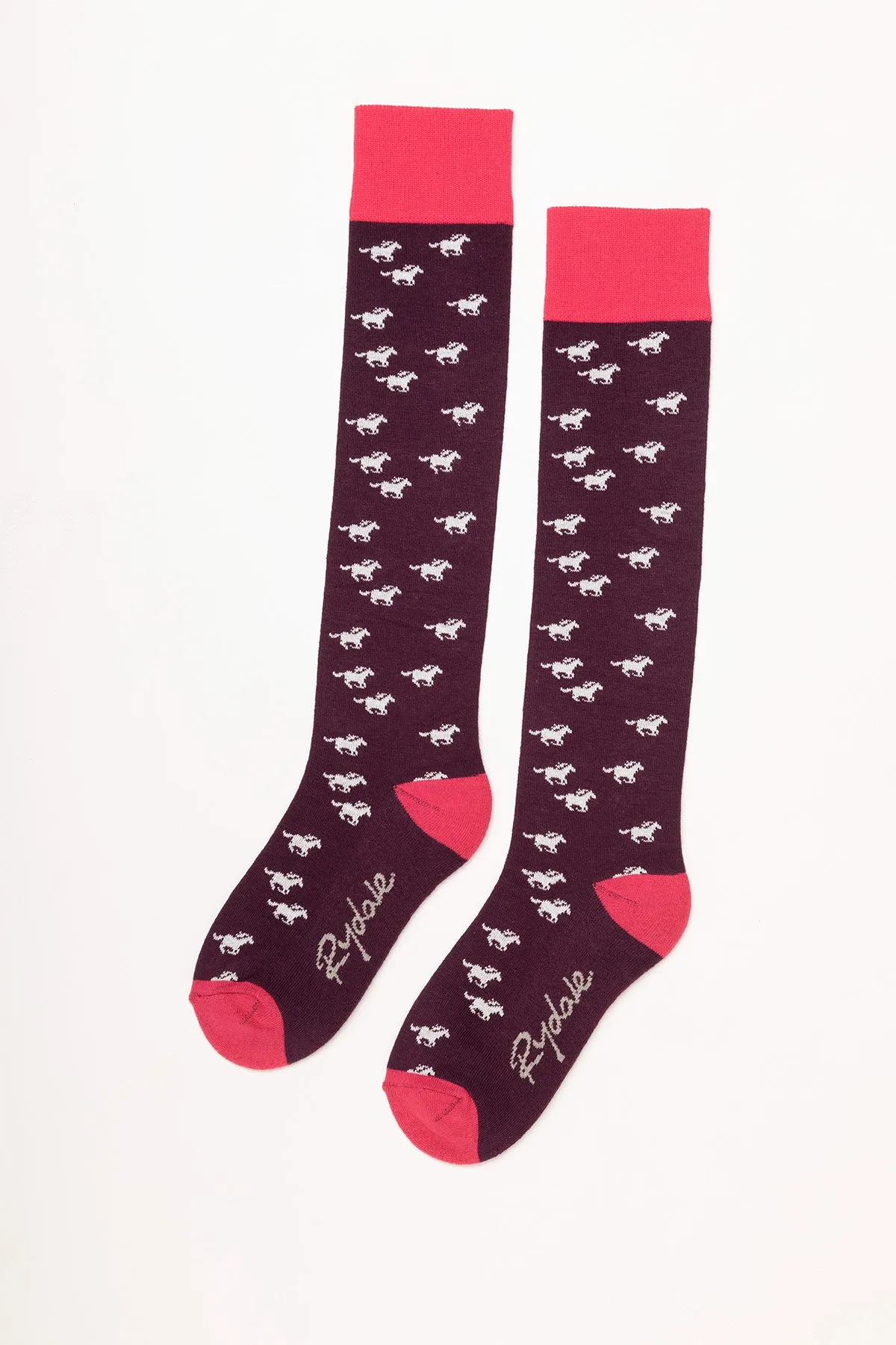 Ladies Galloping Horse Knee Length Socks