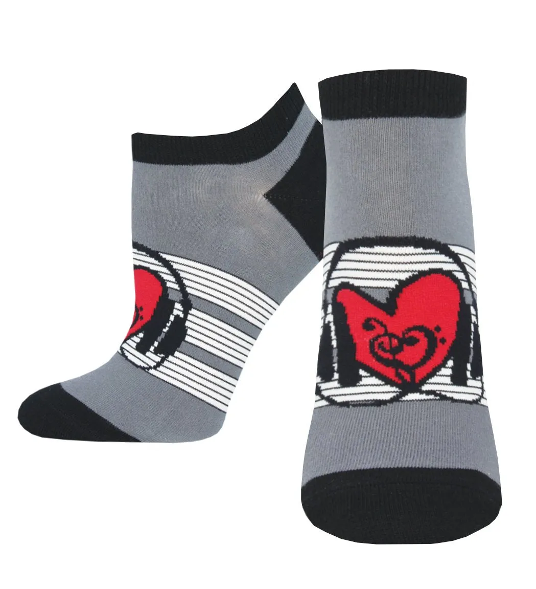 Ladies Heart Beats Ped Socks