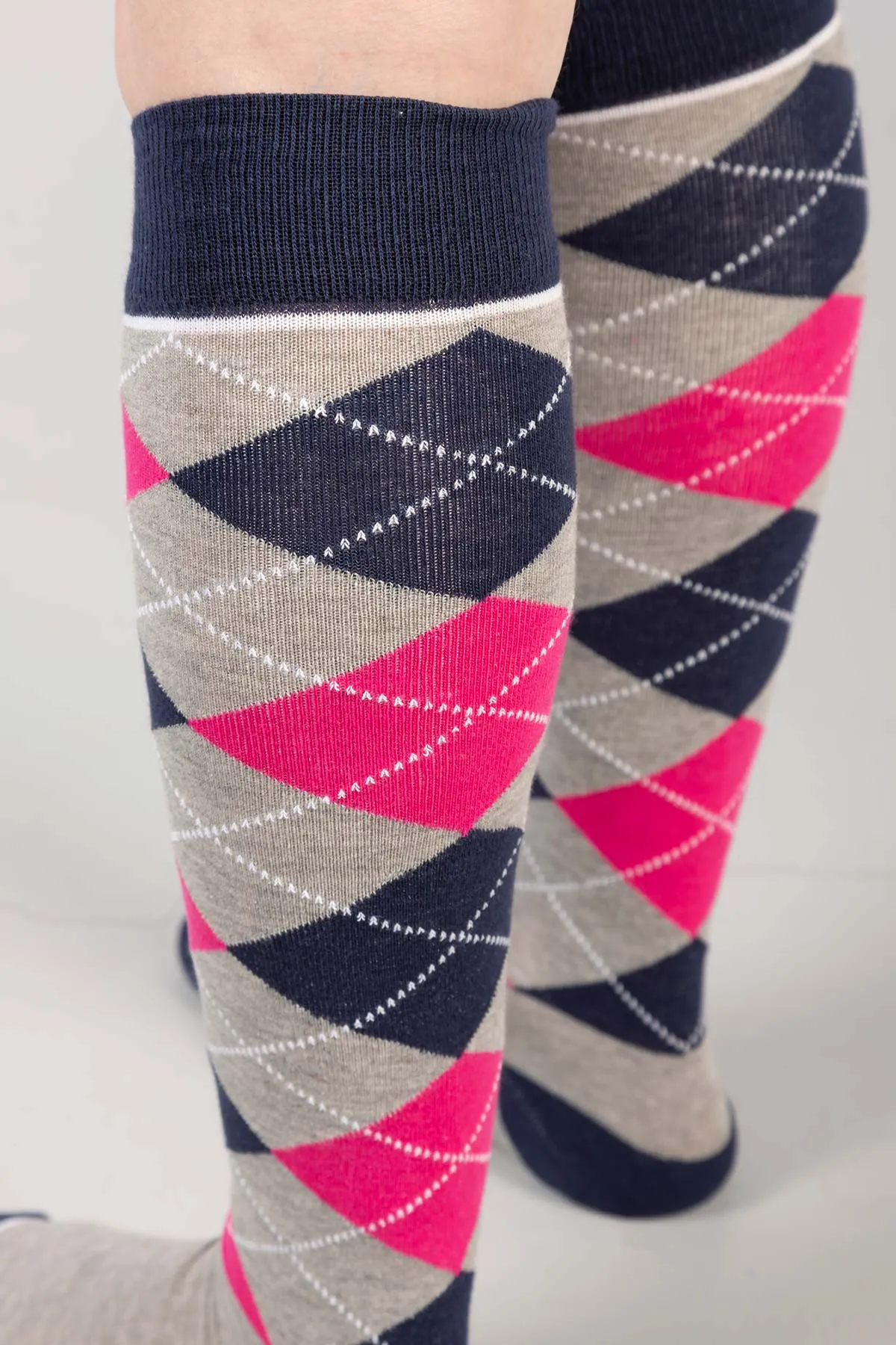 Ladies Knee High Socks -  Argyle II