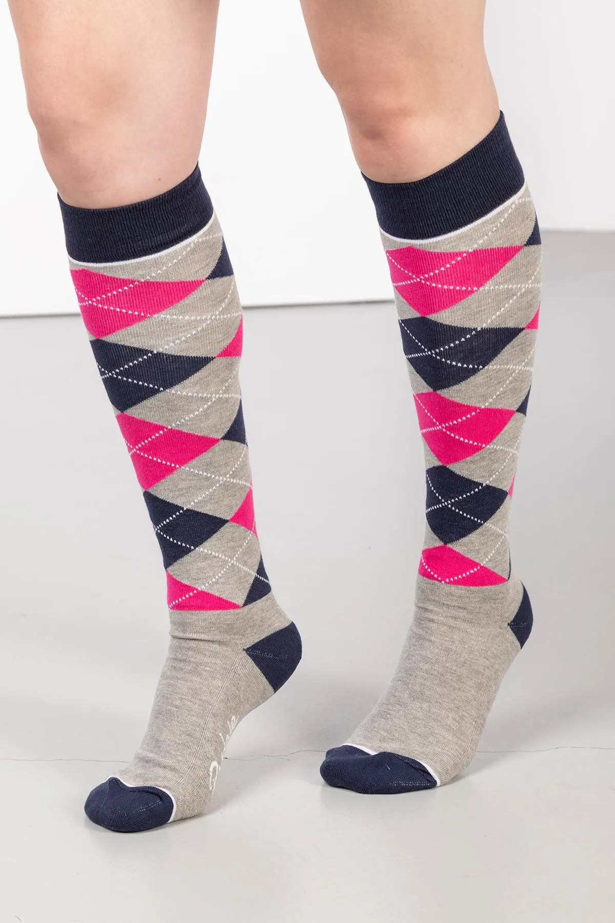 Ladies Knee High Socks -  Argyle II